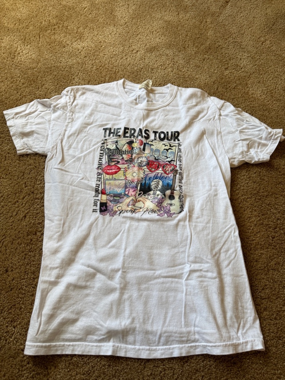 Comfort Colors White Tee with Taylor Swift - The Eras Tour